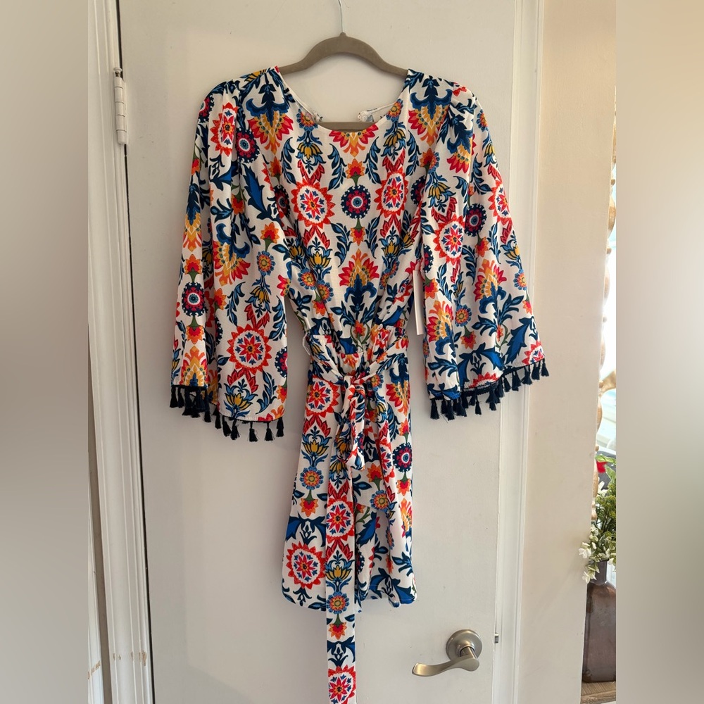 Aura Multicolor Floral Dress Resort wear women size M